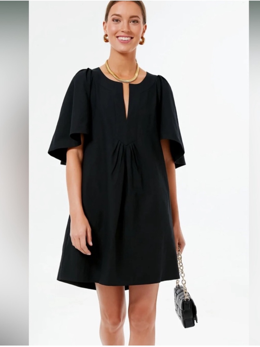 Pomander Place Tuckernuck Black Cotton Finley Shift Mini Dress with Pockets XS